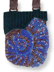 Hooked Textile Ammonite Shoulder Bag Blue.