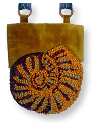 Hooked Textile Ammonite Shoulder Bag Orange.