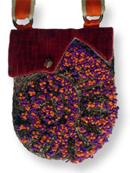Hooked Textile Ammonite Shoulder Bag Purple.