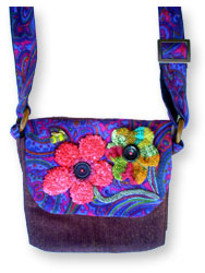 Hooked Textile Bee Shoulder Bag Floral Pink.