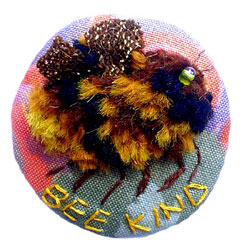Textile Bee Kind Brooch Design 15.
