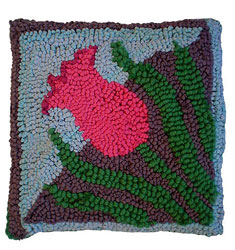 Hooked Textile Tulip Cushion Design 2.