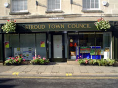 Lee's Work Displayed in Stroud Town Council Shop Front.