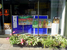 Lee's Work Displayed in Stroud Town Council Shop Window.