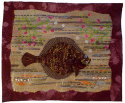 Hooked Rug Wall Hanging Titled A Plaice In Thyme.