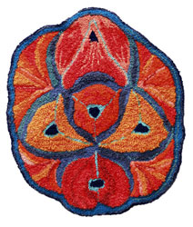 Hooked Rug Wall Hanging Titled Complementary Colour.
