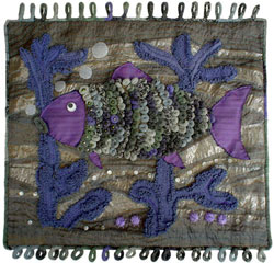 Hooked Rug Wall Hanging Titled Looking For The Hook.
